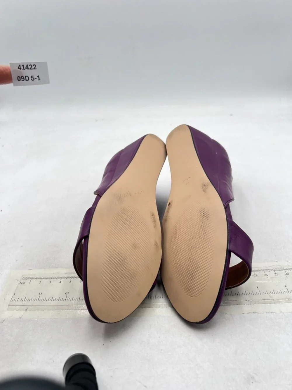 XYD Purple Open Toe Slip On Wedges Low Heel Sandal Single Strap Walking Shoes